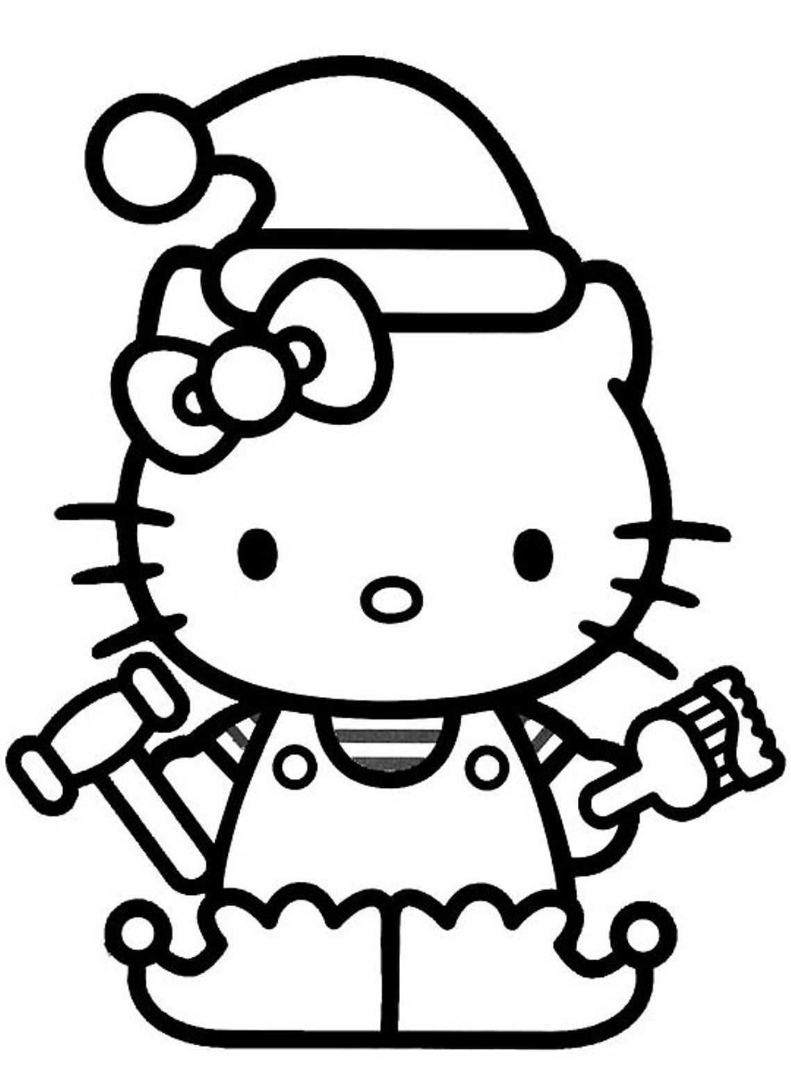 1139x1553 Hello Kitty Christmas Elf Coloring Pages Christmas Coloring