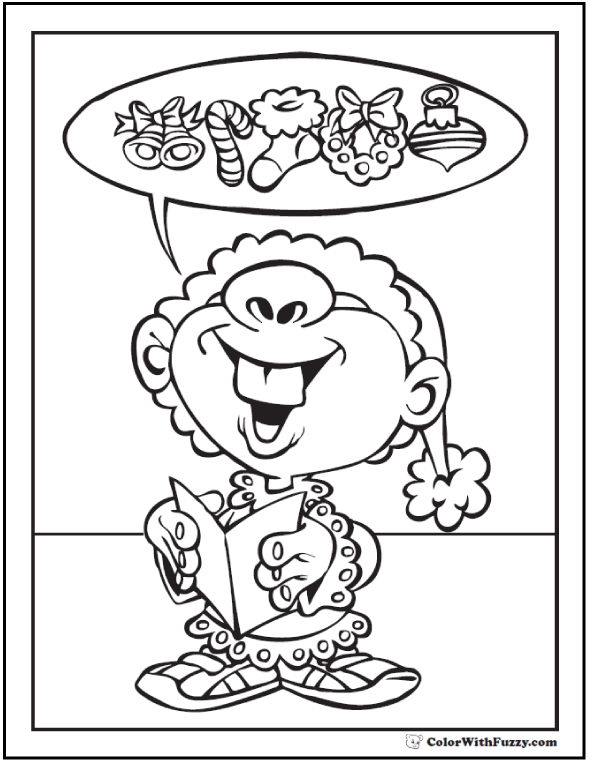 Christmas Elf Coloring Pages Printable