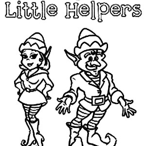 300x300 Christmas Elf With Pain And Brush Coloring Page Christmas Elf