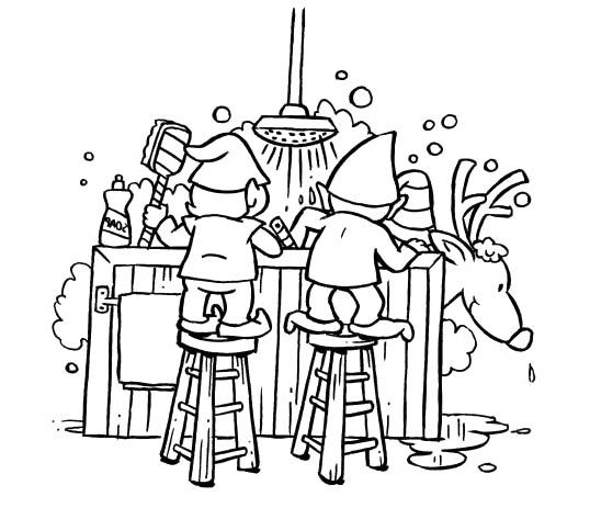 538x463 Christmas Eve Clean Up Coloring Page Christmas Eve