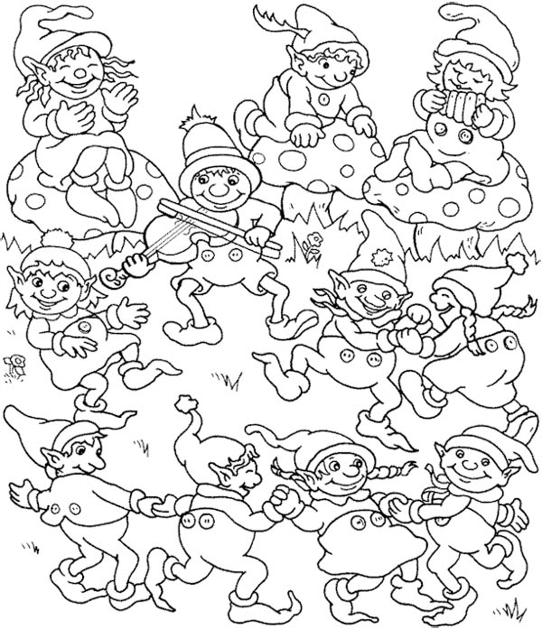600x697 Dance Around Christmas Eve Coloring Page Christmas Eve