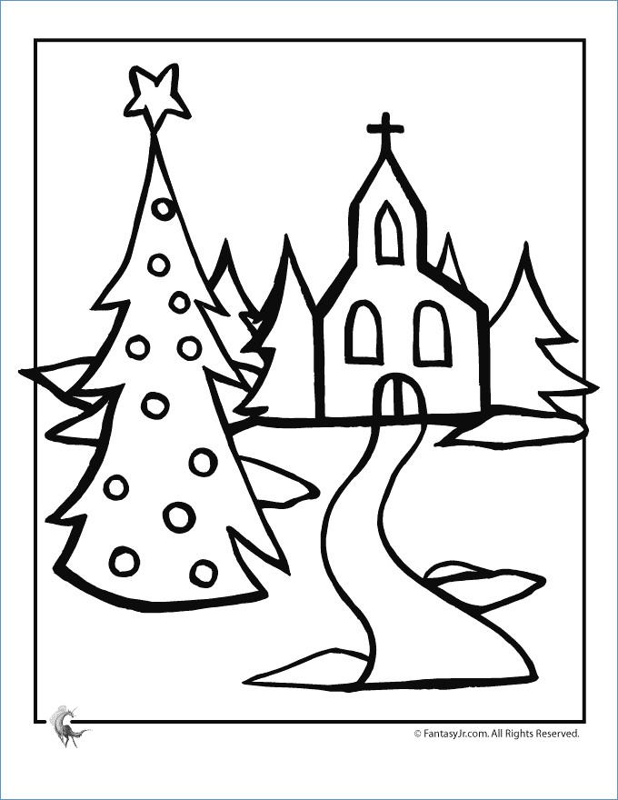 680x880 Kindergarten Christmas Tree Coloring Pages