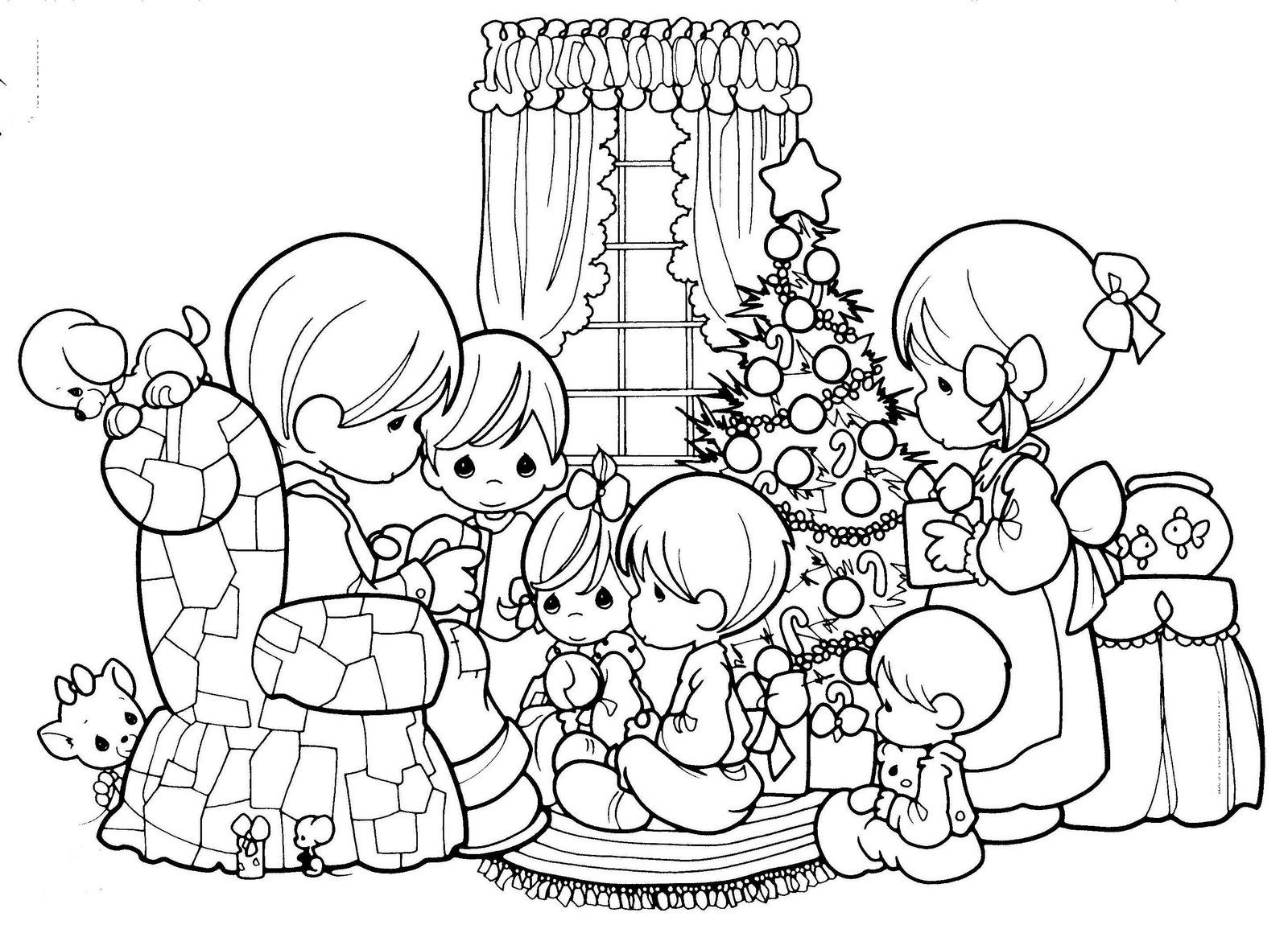 1600x1155 Precious Moments Family Christmas Scene Coloring Sheet Christmas