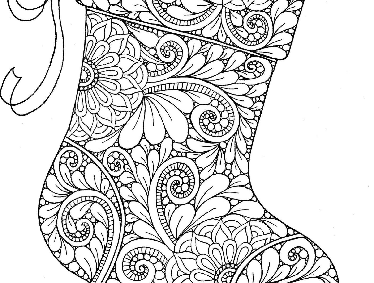 1583x1200 Christmas Stockinging Pages Free Snowmen Letus Stocking Coloring