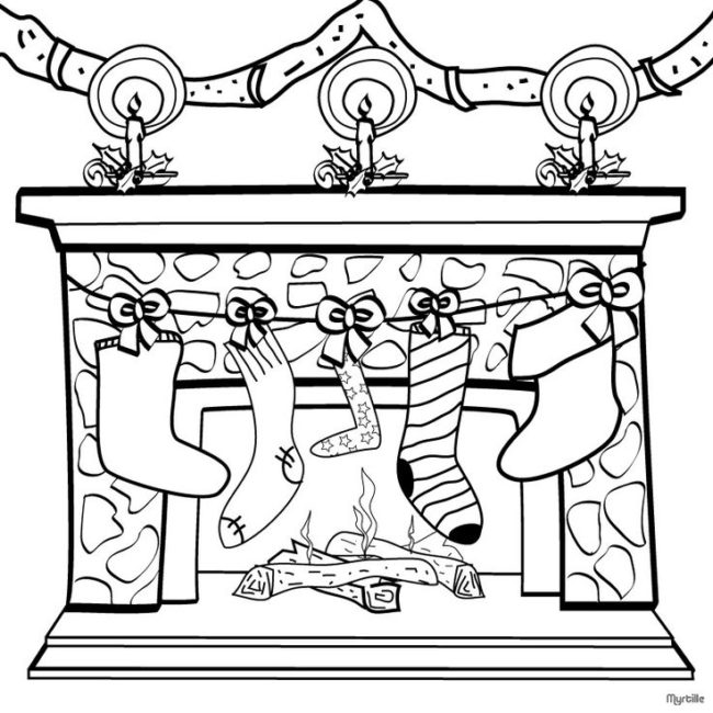 650x650 Christmas Fireplace Coloring Pages Nice Coloring Pages For Kids