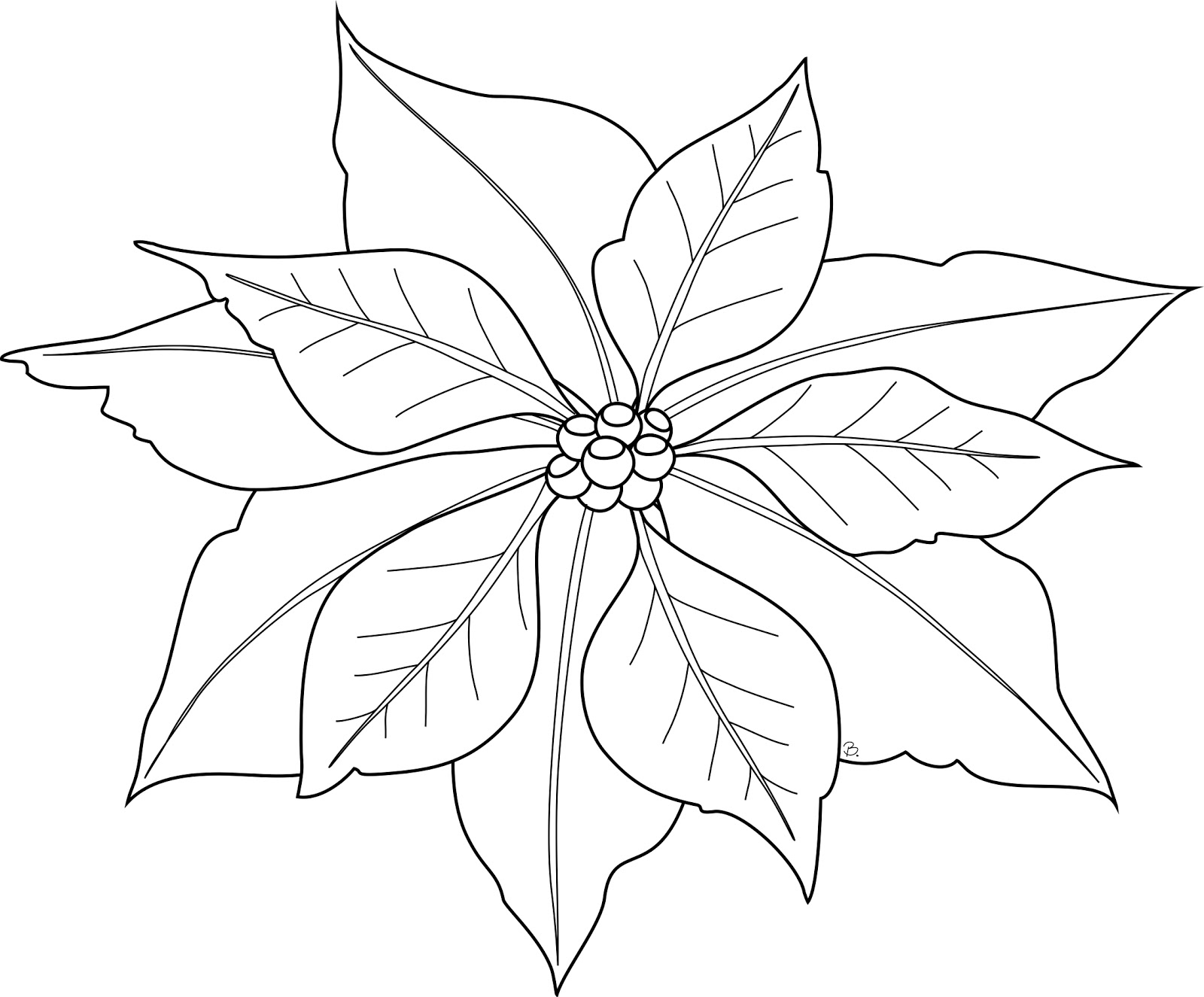 1600x1325 Christmas Flower Coloring Pages