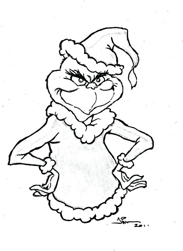 585x800 Grinch Christmas Coloring Pages