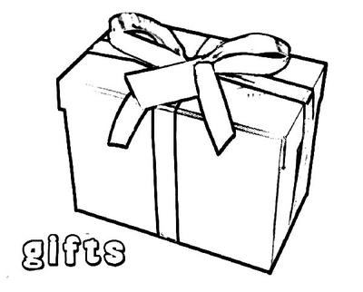 400x322 Balloon Gift Box And Coloring Page Image Clipart Images