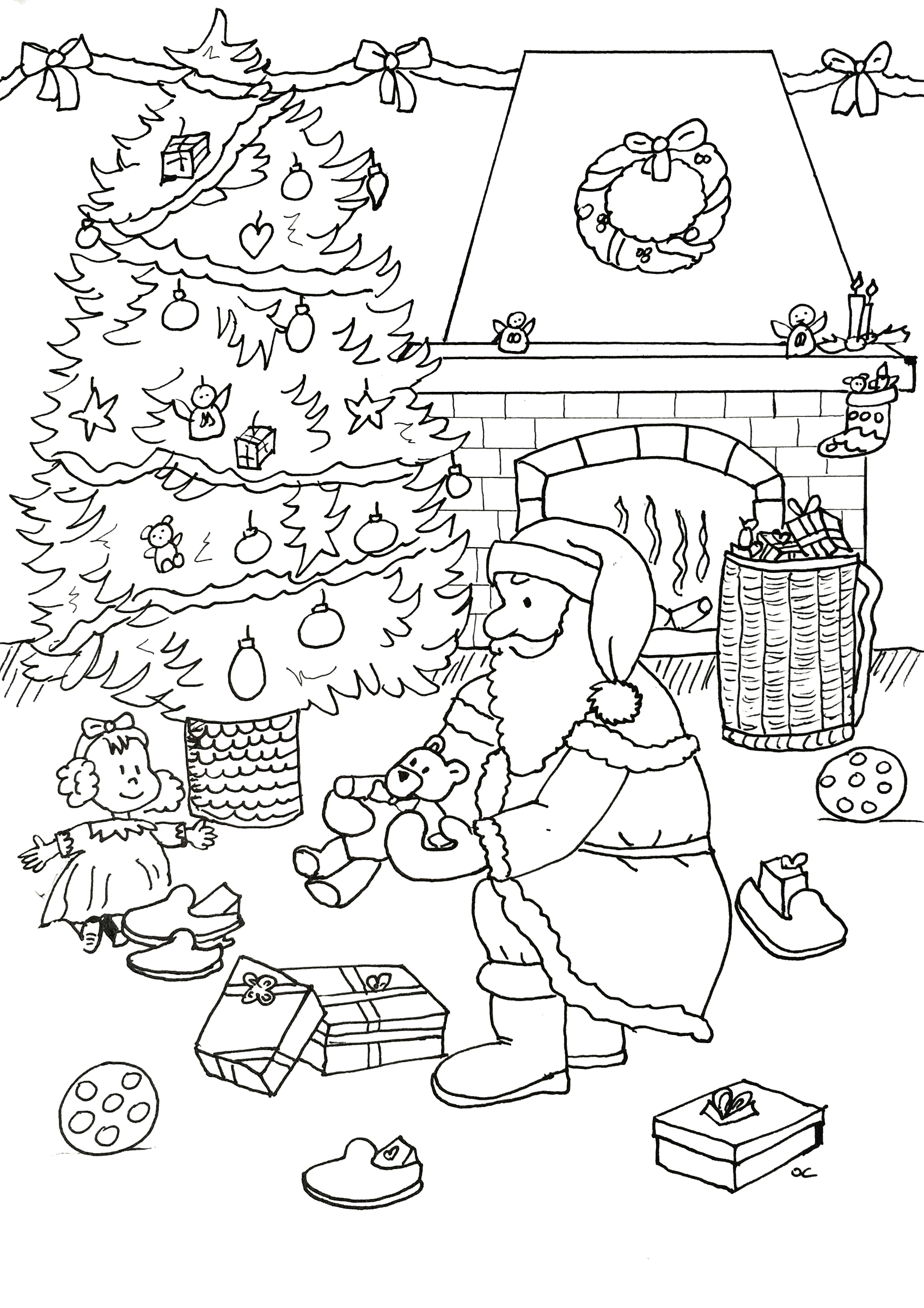 1697x2400 Best Of Christmas Owl With T Boxes Coloring Page