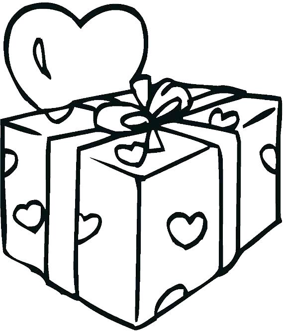 575x665 Christmas Gift Coloring Page Present Coloring Page Presents