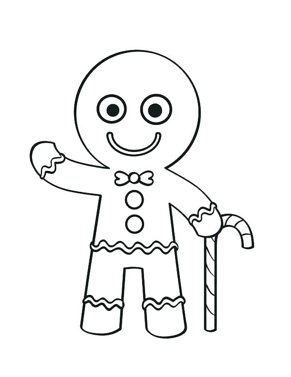 600x776 Gingerbread Man Color Page Free Gingerbread Coloring Pages Cute