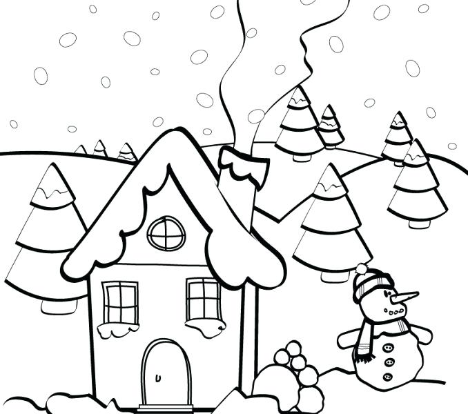 678x600 Christmas House Coloring Pages