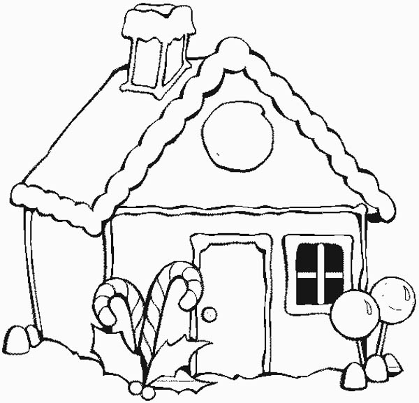 600x577 Christmas Gingerbread House Coloring Page