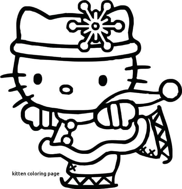 600x624 Kitten Coloring Pages Page Pretty Elegant Free 5 Christmas Kitten