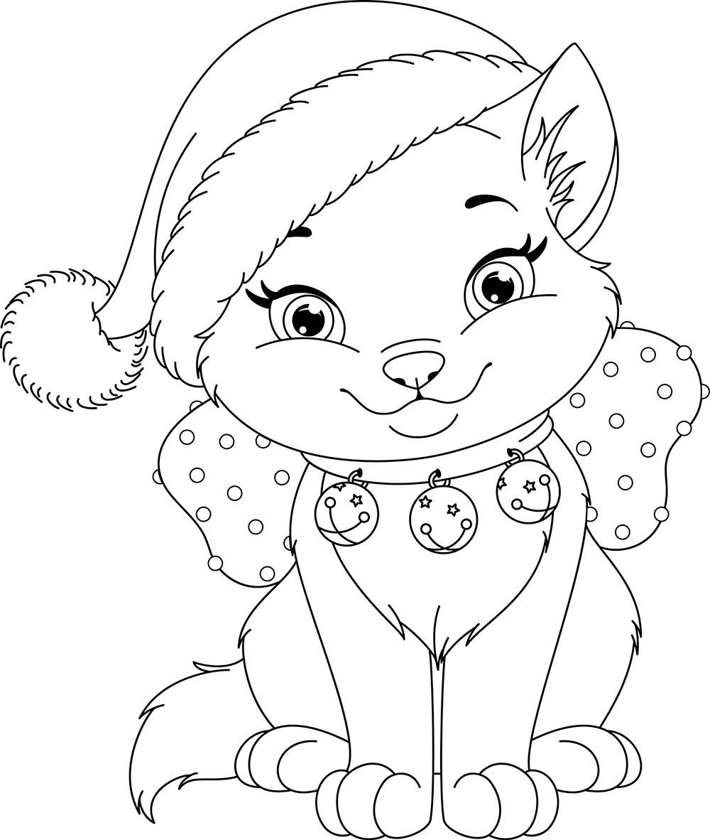 1000x1182 Christmas Cats Coloring Pages Gallery Coloring For Kids 2018