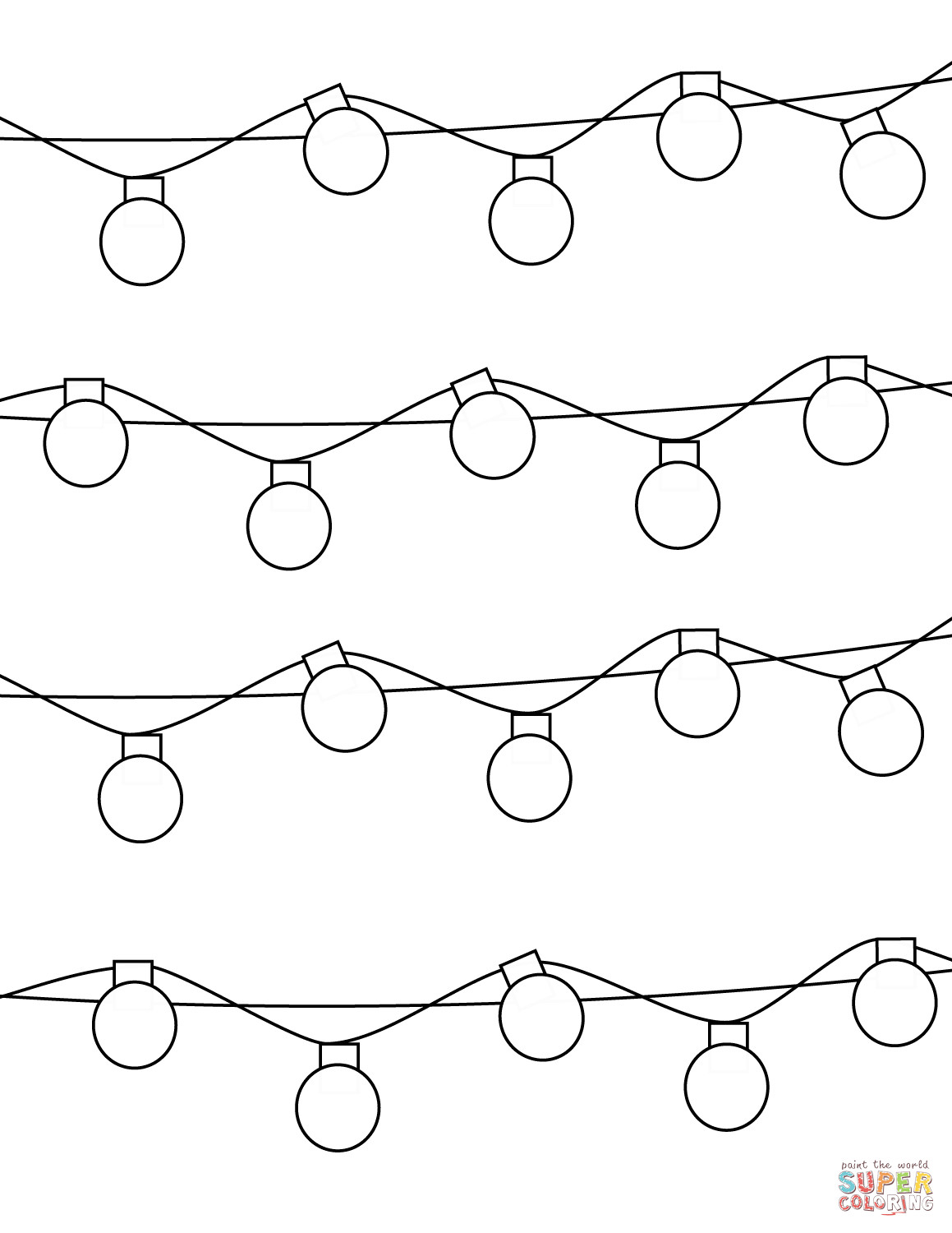 1159x1500 Christmas Lights Coloring Page Free Printable Pages At Light Auto