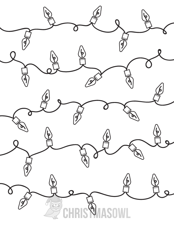 600x776 Free Printable Christmas Lights Coloring Page. Download It