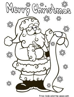 291x377 Printable Santa Claus Christmas Wish List Coloring Pages