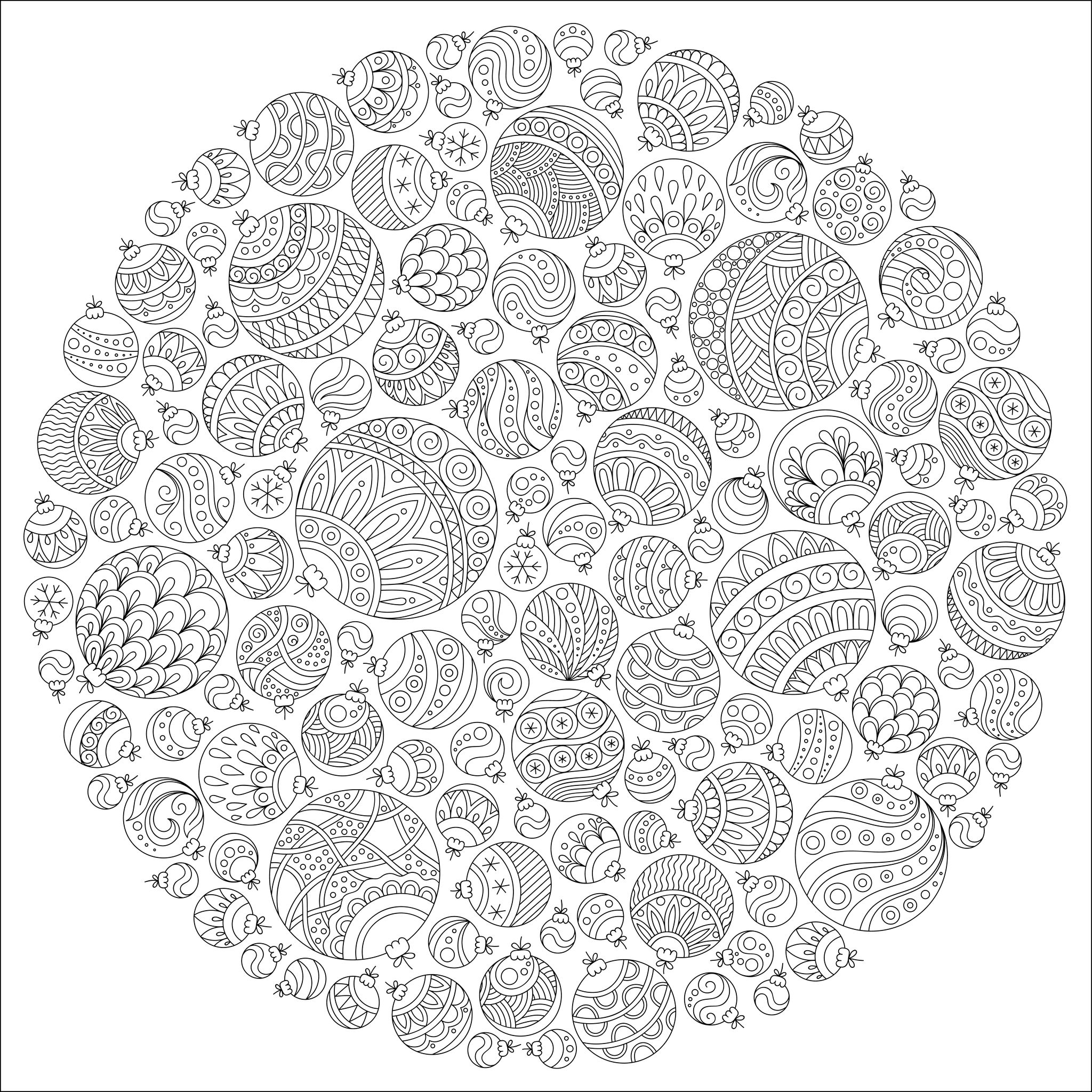 Christmas Mandala Coloring Pages