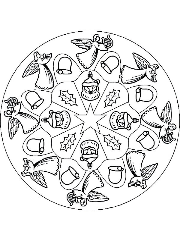 600x800 Christmas Mandala Coloring Pages Printable Mandalas