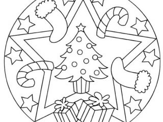 320x240 Christmas Mandala Coloring Pages Printable Christmas Mandala