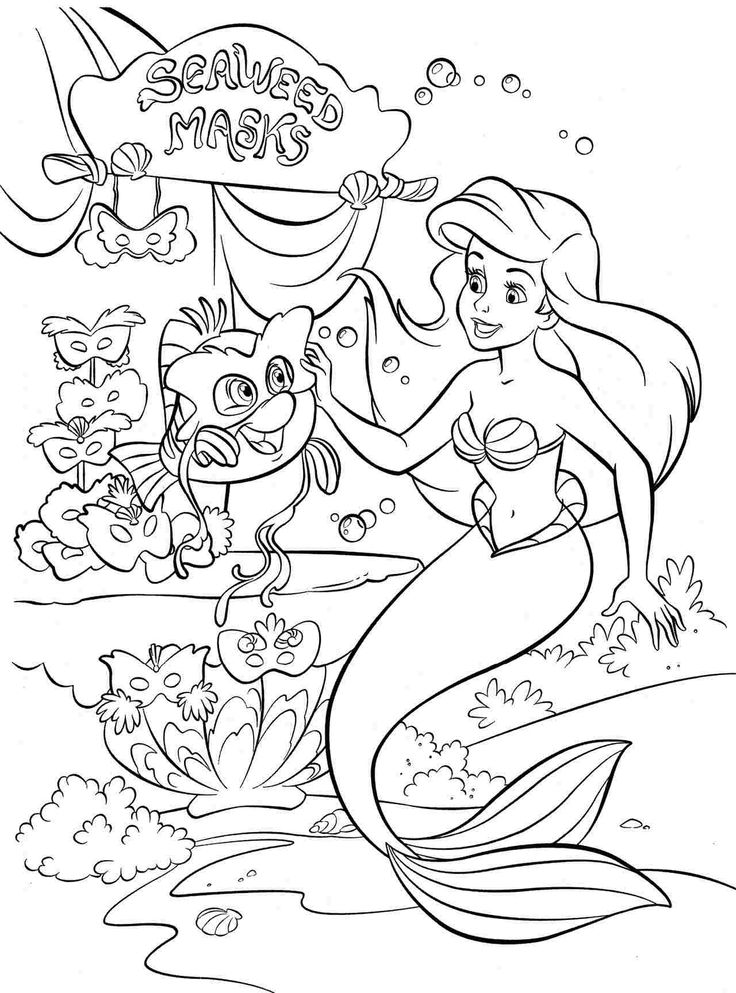 Christmas Mermaid Coloring Pages
