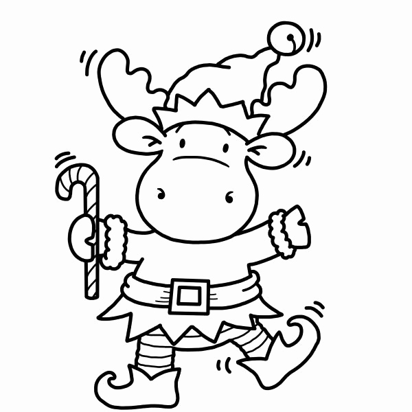 600x600 Christmas Moose Coloring Pages Ohmygirl.us
