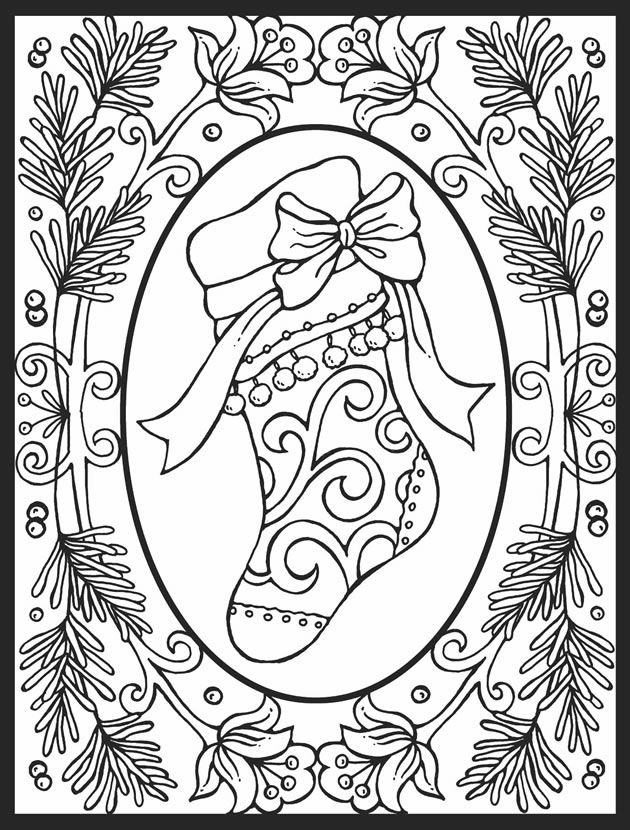 Christmas Mosaic Coloring Pages