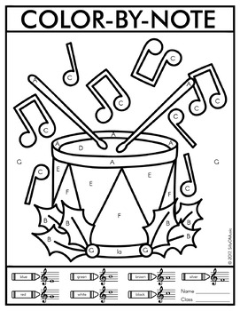 271x350 Christmas Color By Note Music Coloring Pages By Sillyomusic Tpt