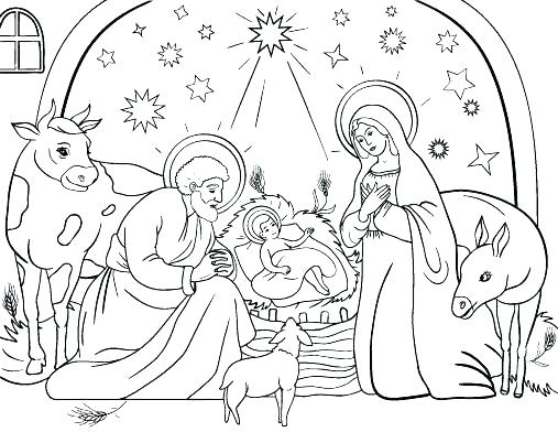 507x392 Nativity Color Pages Nativity Color Page Nativity Colouring Page