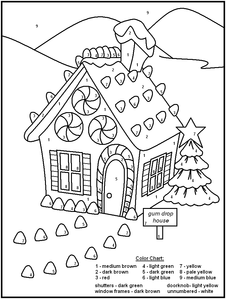 748x989 Christmas Color By Number Coloring Pages