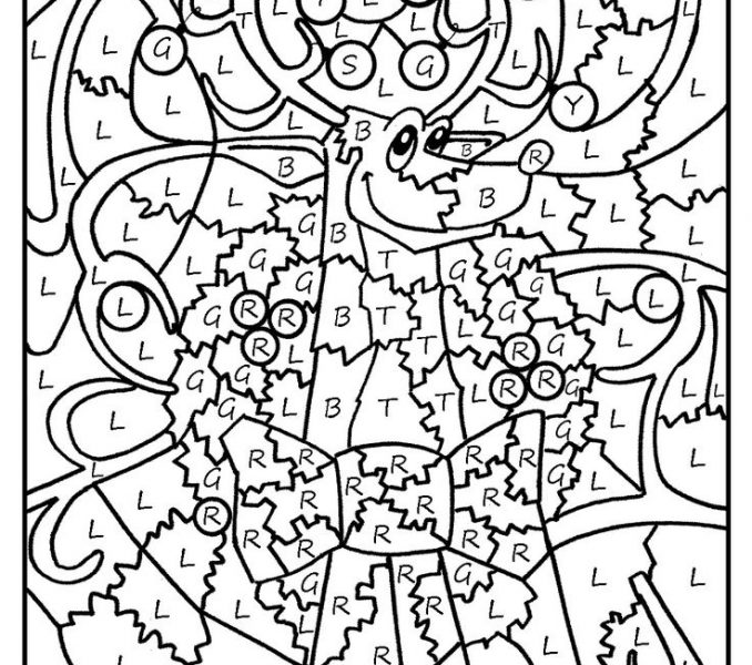 678x600 Free Printable Christmas Color By Number Coloring Pages Christmas