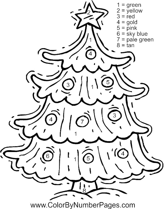 632x803 Christmas Color By Number Coloring Pages