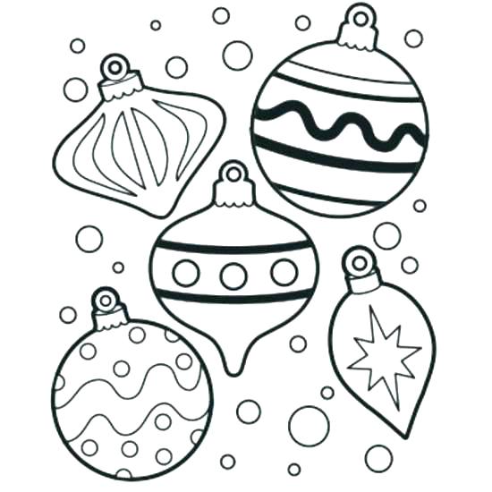 550x550 Printable Christmas Tree Ornaments Coloring Pages