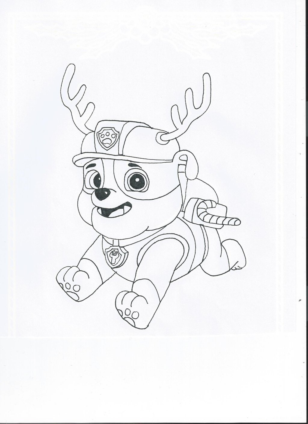 1024x1408 Pup Rubble From The The Paw Patrol Coloring Page