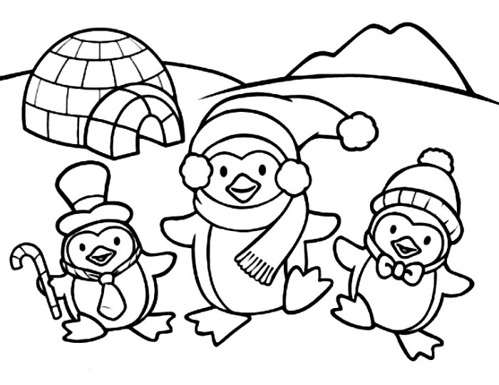 700x540 Christmas Penguin Coloring Pages Christmas Penguin Coloring Pages