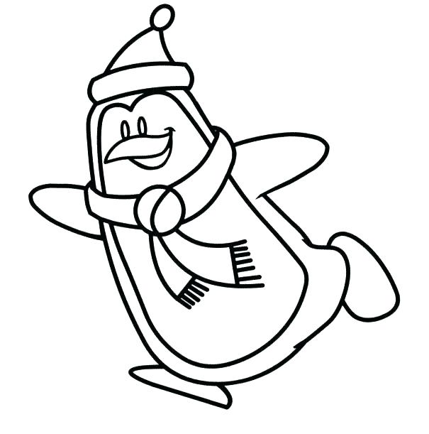 605x611 Christmas Penguin Coloring Pages Printable Kids Coloring Penguin