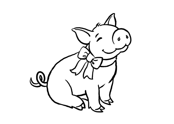 Christmas Pig Coloring Pages