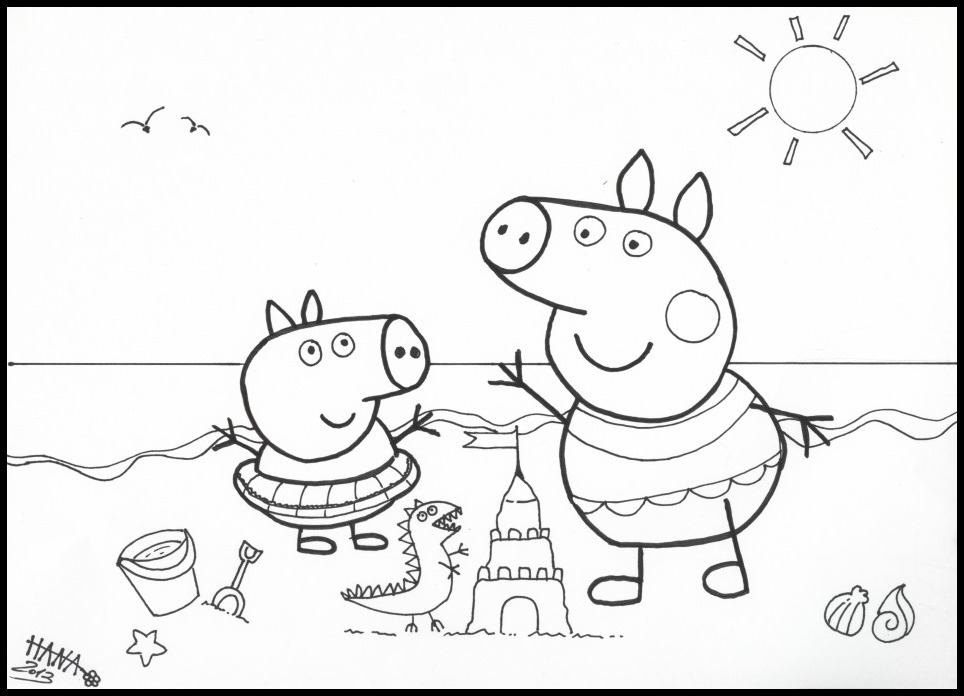 964x696 Nice Peppa Pig Christmas Coloring Pages