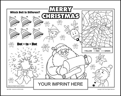 474x376 Santa Claus Christmas Coloring Place Mat Printable, Christmas