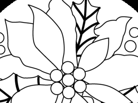 Christmas Poinsettia Coloring Page