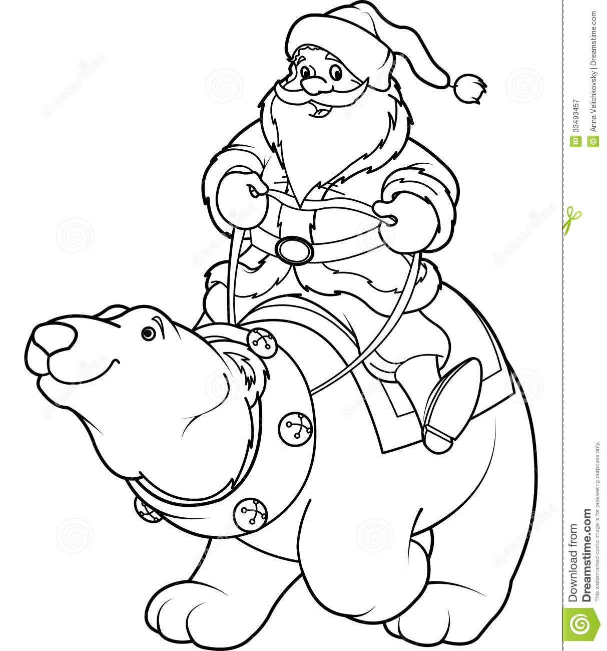 1213x1300 Santa Claus Riding Polar Bear Coloring Page Back Friendly 33493457