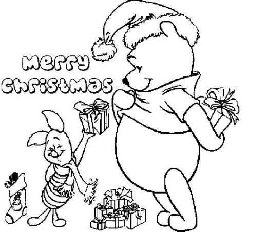 518x452 Winnie The Pooh And Piglet Exchanging Christmas Presents Each