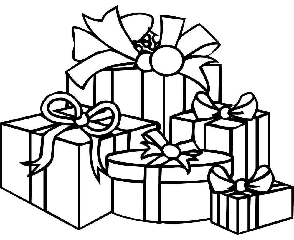 998x816 Christmas Gifts Coloring Pages Inside Presents Qqa Me At Present