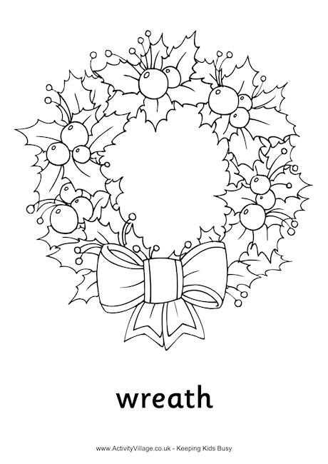 460x650 Christmas Wreath Colouring Page