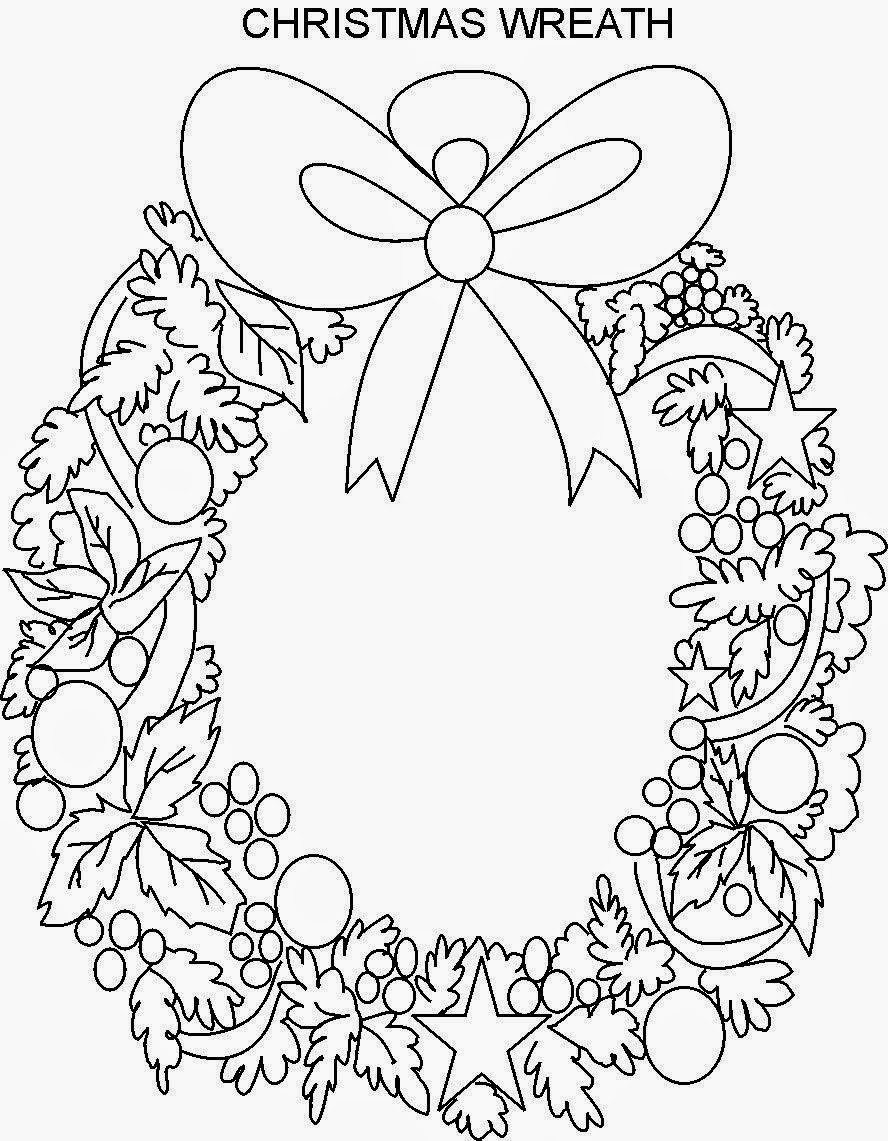 888x1141 Wreath Coloring Page With Holiday Pages Color Bros Of And 5