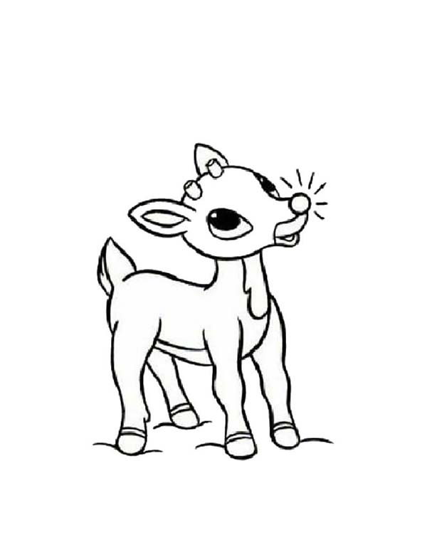 600x776 Rudolph The Reindeer Has Glowing Red Nosed Coloring Page Color Luna