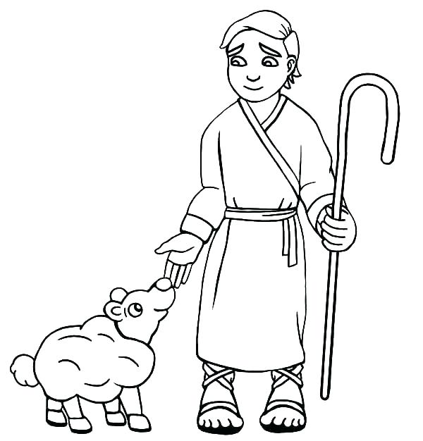 600x626 Good Shepherd Coloring Pages Free Coloring Page Sheep And Shepherd