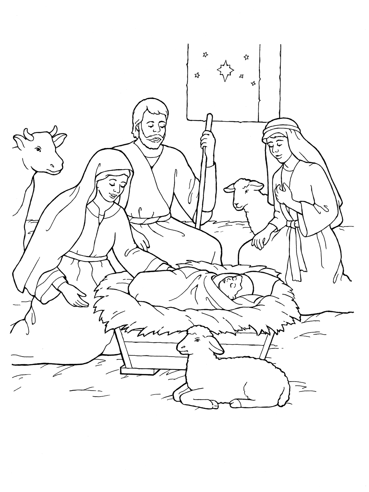 1200x1600 Nativity Mary, Joseph, Jesus, And The Shepherds