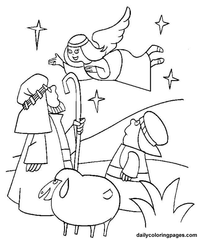 640x773 Christmas Shepherds Coloring Pages